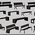 Various Modern Outdoor Landscape Benches With Wooden Seats And Metal Frames Designs