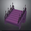 Purple Architectural Staircase With Spiked Railings And Unique Step Design