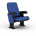 Modern Single Sofa With Blue Fabric Upholstery Black Armrests And Stable Black Base