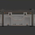 Industrial Metallic Toolbox With Orange Accents Handles Latches And Durable Design