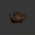 Brown Ceramic Teapot for Daily Use with Traditional Design and Smooth Handle 3d model
