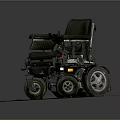 Modern Electric Wheelchair With Black Seat Armrests Control Panel And Green Mat Base
