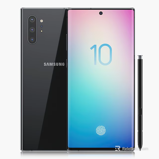 Samsung Galaxy 10 Smartphone With Gradient Color Display And S Pen Camera Module 3d model 