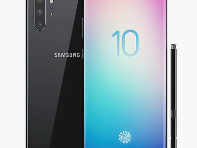 Samsung Galaxy 10 Smartphone With Gradient Color Display And S Pen Camera Module 3d model
