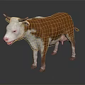 Realistic 3D Cow Model With Brown And White Fur For Design Projects 3d model
