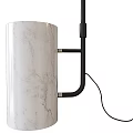 Modern Floor Lamp With Black Metal Stand And White Round Shade Design