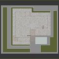 Modern Two Story House with Flat Roof Brick Walls Swimming Pool and Green Lawn