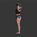 Women's Sports Bra And Shorts For Comfortable Stretching Activities