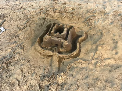 Natural Scenic Beach Landscape Featuring Detailed Handcrafted Sandcastle On Sandy Shore 3d model