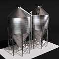 Tandem Silo Tapered Barn 3d model