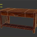 Classic Solid Wooden Table With Smooth Tabletop Single Drawer And Lower Shelf