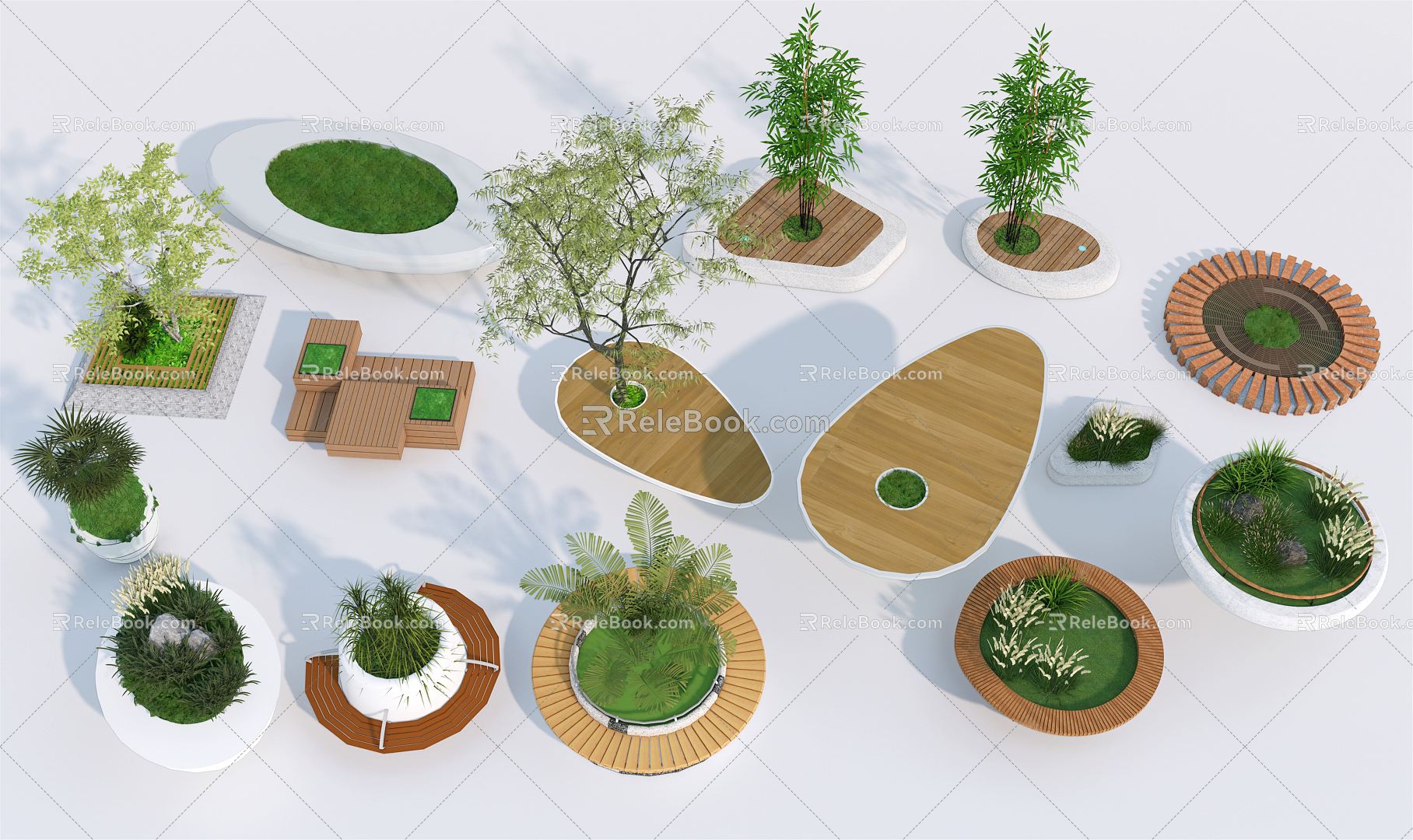 Modern Tree Pond Landscape Tree Pond Landscape Flower Pond Tree Pond Seat Shaped Tree Pond model