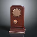 Classic Vintage Radio With Wooden Case Circular Speaker And Brass Knob
