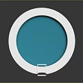 Round Swimming Pool With Wooden Frame White Edge And Blue Water Metal Ladder Design