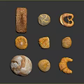 Delicious Freshly Baked Assorted Bread Types Such As Croissant Pretzel Loaf and Round Rolls