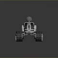 Modern Off Road Concept Car With Large Tires Silver Body And Spherical Top Device