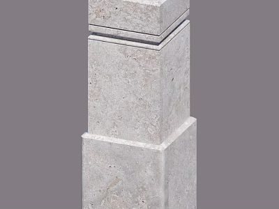 Intricate Carved Stone Column Sculpture With Layered Textured Surface Details 3d model