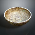 Decorative Ceramic Bowl With Intricate Dragon Patterns And Golden White Finish