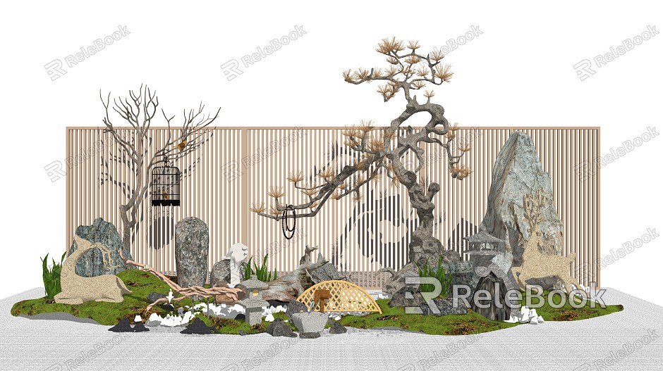 New Chinese landscape sketch dry landscape sketch model