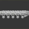Multi Wheeled Heavy Duty Vehicle Model With Detailed Mechanical Structure And Gray Exterior