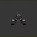 Futuristic Tank With Silver Red Purple Accents Mechanical Cannon And Tracks