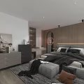 Modern Apartment Interior With Staircase Storage Cozy Seating And Marble Accents