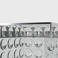 Two Modern Metal Shelving Units With Circular Hole Design For Home Storage