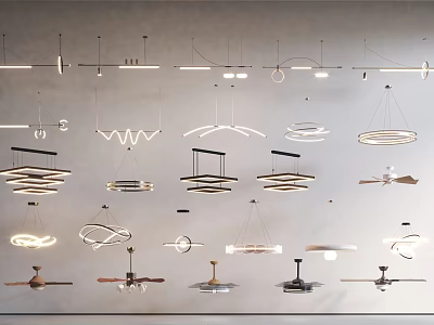 Stylish Pendant Lights With Various Modern Designs And Unique Shapes For Home Interior 3d model