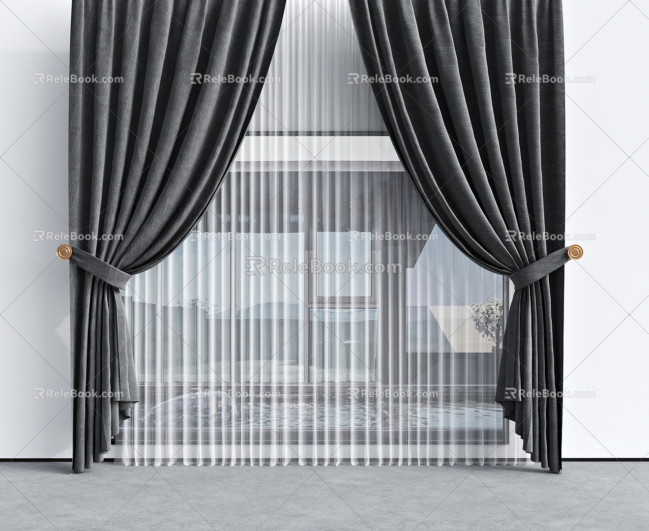 Modern Curtains 3d model