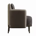 Elegant Modern Single Sofa With Gray Velvet Upholstery And Metal Legs Design