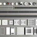 Various Types of Modern Air Conditioner Vents Including Grille Square and Strip Designs