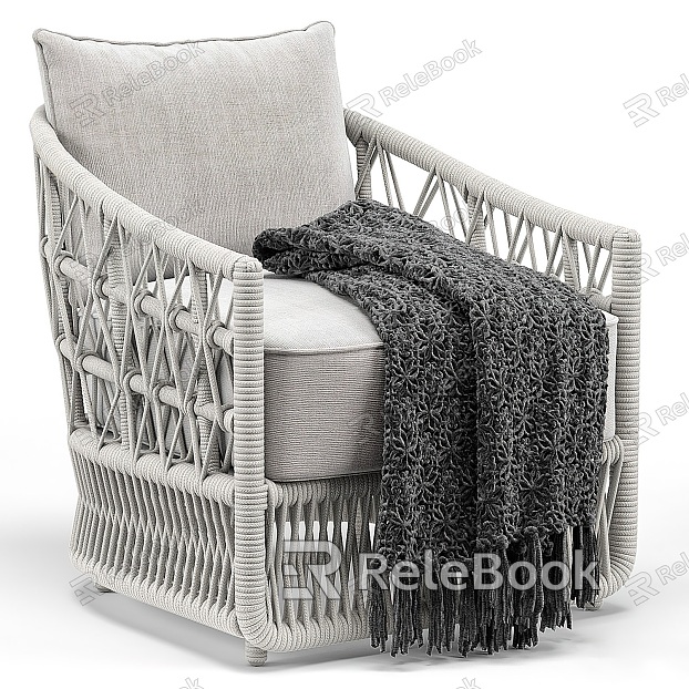 Modern Single Sofa Rope Braided Leisure Chair model