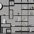 Modern Multi tiered Bookshelf With Books Decorative Items Clock And Potted Plant