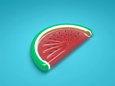 Watermelon Shaped Sports Equipment With Green Red White Design For Outdoor Recreational Games 3d model
