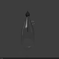 Transparent Glass Bottle with Black Pointed Top Slender Body and Small Hook for Daily Use