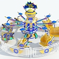 Bouncing machine automatic control aircraft amusement equipment rotating aircraft 3d model