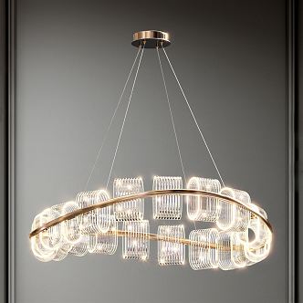 Light Luxury Crystal Chandelier Crystal Ring Chandelier 3d model