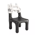 Fun Kids Chair With Mickey Mouse Hands Making Heart Shape Black Design