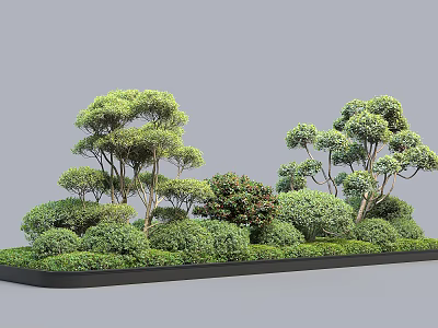 Sustainable Road Facilities With Lush Trees And Shrubs For Roadside Landscaping Design 3d model