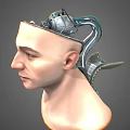Human Head Robot Head Cyberpunk Robot 3d model