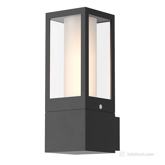Modern Wall Lamp With Black Frame And Glass Shade For Home Interior Decor 3d model 