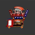 Mobile Commercial Takoyaki Food Cart With Octopus Decor And Red White Design For Street Business