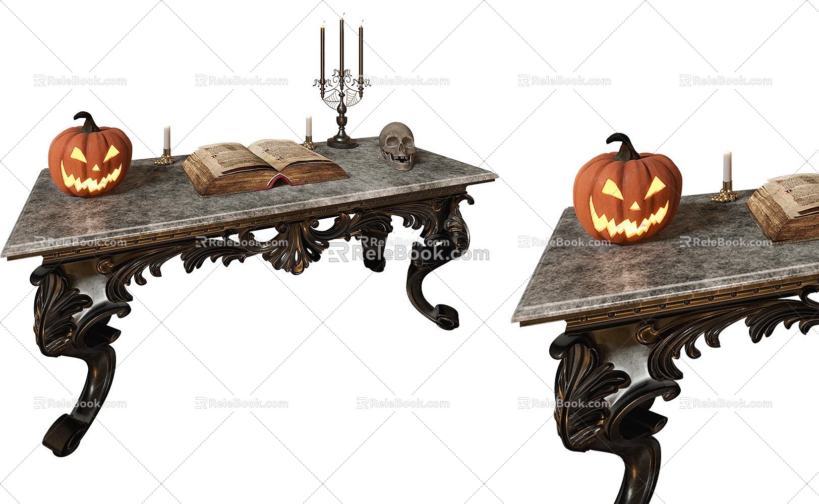 Modern Halloween Table Ornaments Accessories Halloween Ornaments Pumpkin Lantern Halloween Decoration Cabinet Creative Ghost Festival Ornaments Accessories 3d model