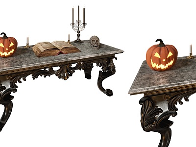 Modern Halloween Table Ornaments Accessories Halloween Ornaments Pumpkin Lantern Halloween Decoration Cabinet Creative Ghost Festival Ornaments Accessories 3d model