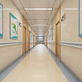 Modern Hospital Reception Area With Curved Desk Signage Windows And Plant