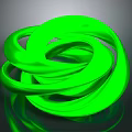 Green Spiral Loop Abstract Sculpture With Smooth Shiny Surface On Dark Background 3d model