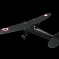 Vintage Biplane Fighter Plane With French Insignia And Gray Propeller Design Details