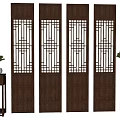 New Chinese Style Solid Wood Screen Partition Flower Rack 3d model