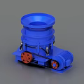 Blue Industrial Equipment Crusher Machine with Red Base Components and Side Motor Structure