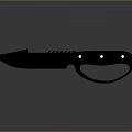 Tactical Weapon Knife With Dark Textured Blade And Black Ring Handle Rivets